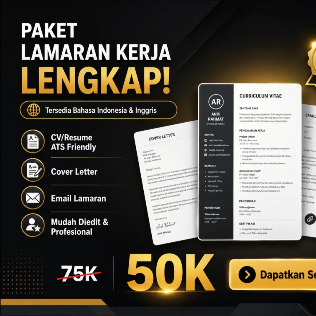 PAKET TEMPLATE BUAT KAMU UNTUK LAMAR KERJA ATAU MAGANG