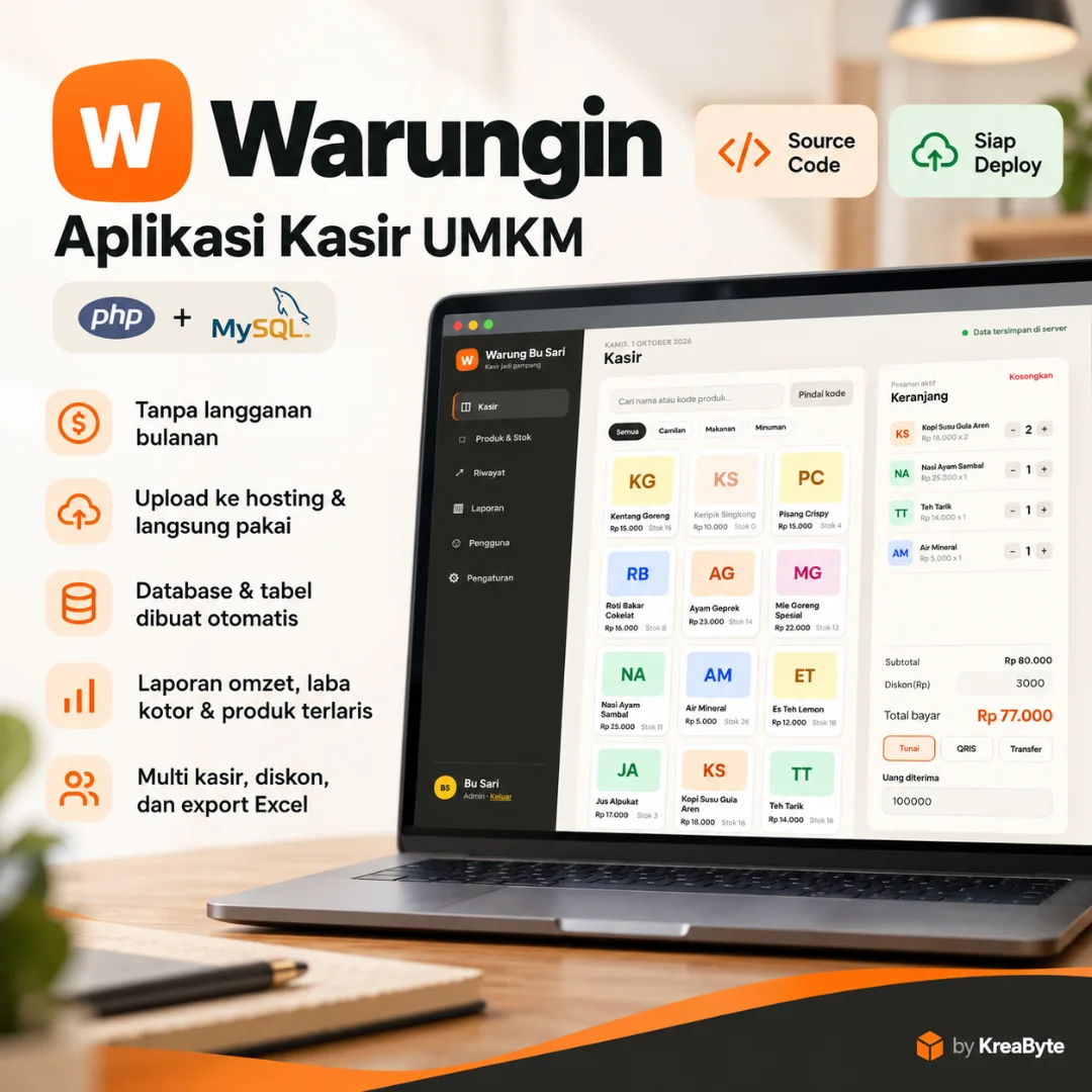 Gambar 1 Warungin — Aplikasi Kasir UMKM (PHP + MySQL)