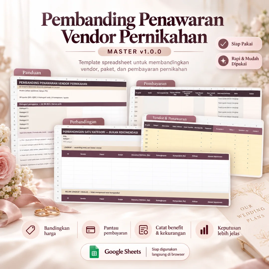 Gambar 1 Pembanding Vendor Pernikahan